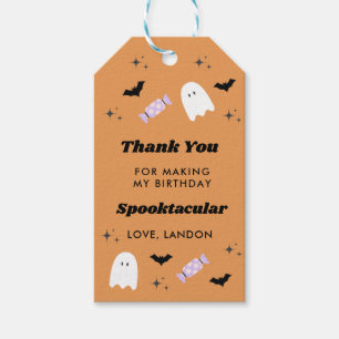 Étiquettes-cadeau Orange Halloween Anniversaire Spooktaculaire