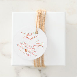 Étiquettes Cadeau Orange script calligraphie Merci mariage de automn