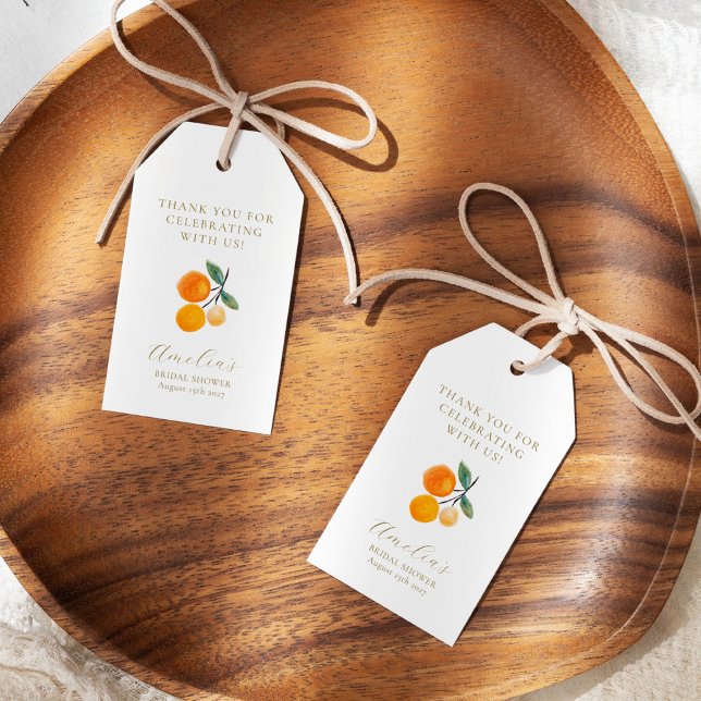 Étiquettes-cadeau Oranges Citrus Bridal Brunch Merci personnalisé (Créateur téléchargé)