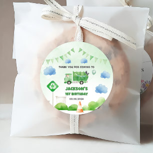 Étiquettes Cadeau Ordures Camion 1ère fête d'anniversaire