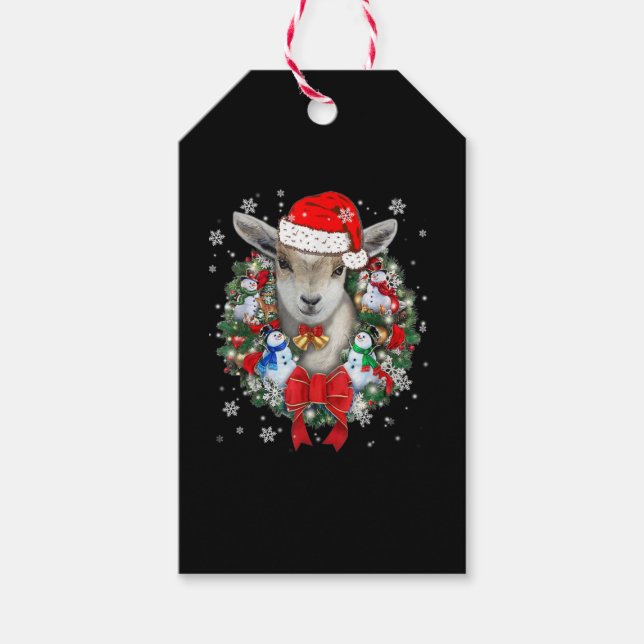 Étiquettes-cadeau Ornement de Noël de chèvre (Devant)