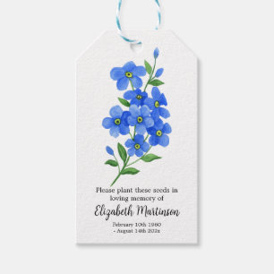 Étiquettes-cadeau Oubliez-moi pas Funeral Memorial Seed Packet