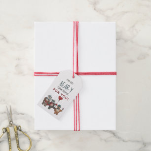 Étiquettes-cadeau Ours amoureux à l'aquarelle fantaisiste pour la Sa