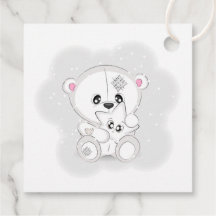 Ours blanc mignon tenant une étoile