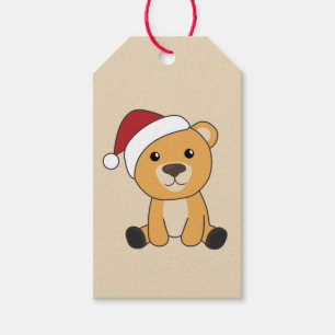 Étiquettes-cadeau Ours colorés Joyeux Noël Animaux d'hiver Ours