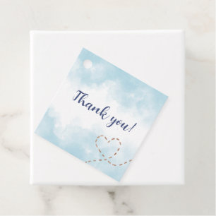 Étiquettes Cadeau Ours d'avion bleu - Baby shower
