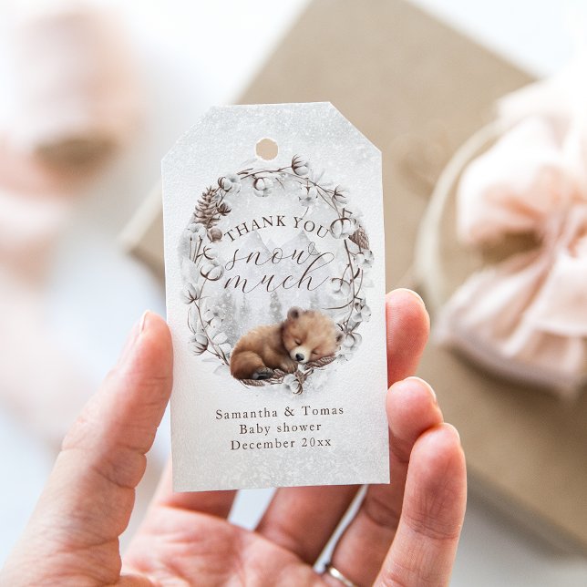 Étiquettes-cadeau Ours des bois Froid à l'extérieur du Baby shower d (Créateur téléchargé)
