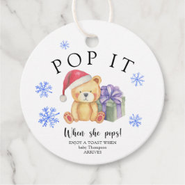 Étiquettes Cadeau Ours d'hiver avec cadeau de Noël - Pop it!