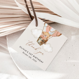 Étiquettes Cadeau Ours En Conflit, Ballotte À Air Chaud Rose, Premie