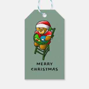 Étiquettes-cadeau Ours en peluche de Noël
