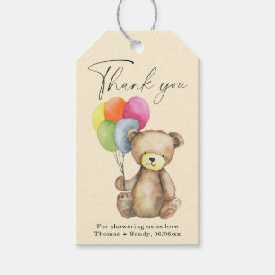 Étiquettes-cadeau Ours en peluche - Merci pour la fête de baby showe