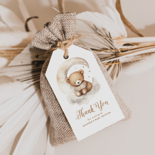 Étiquettes-cadeau Ours en peluche neutre pour lune Faveur de Baby Sh