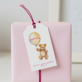 Étiquettes-cadeau Ours mignon avec plaisir ballon de fête