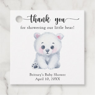 Étiquettes Cadeau Ours polaire d'hiver - merci