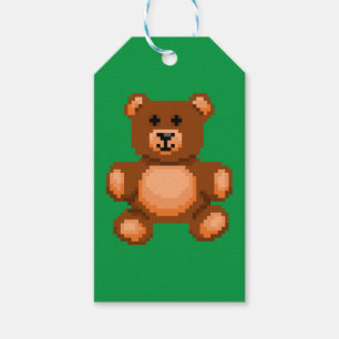 Étiquettes-cadeau Ours vintage en tourbe - Pixel Art