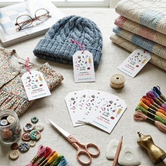 Étiquettes-cadeau Outils de couture et de tricot artisanaux Cadeau m