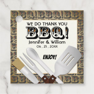 Étiquettes Cadeau Outils de Gril Fête Barbecue   Merci