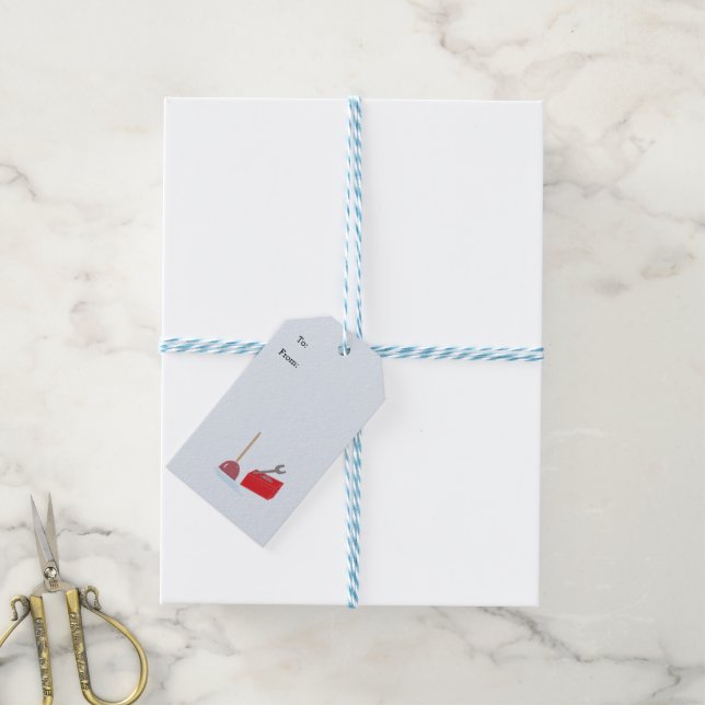 Étiquettes-cadeau Outils du plombier (Avec de laficelle)