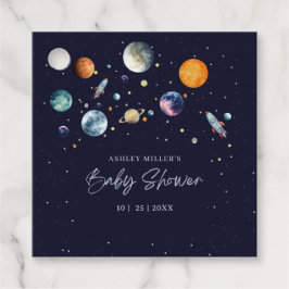 Étiquettes Cadeau Over The Moon Boy Baby Shower Party Space Galaxy