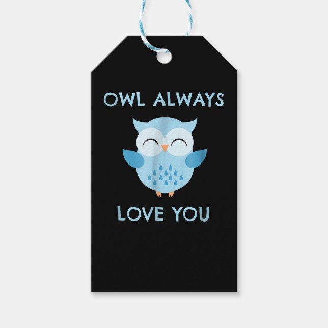 Étiquettes-cadeau Owl Gift |Enfants Chouette mignonne - Les garçons  (Devant)