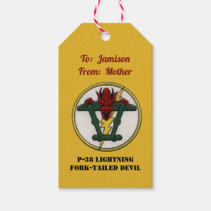 Étiquettes-cadeau P-38 Balises Cadeaux Conception Diable Corresponda
