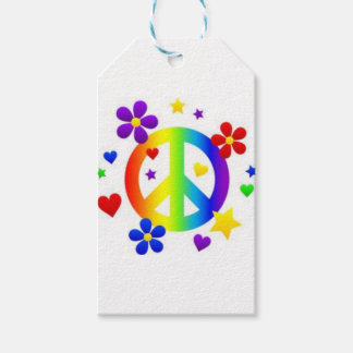 ÉTIQUETTES-CADEAU PAACE LOVE TIE DYE HIPPIE SYMBOLE CADEAUX BALISES