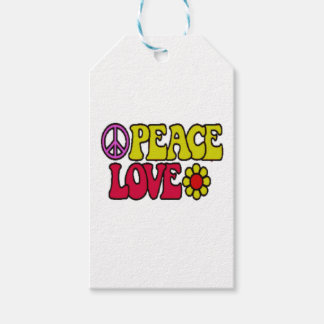 ÉTIQUETTES-CADEAU PAACE LOVE TIE DYE HIPPIE SYMBOLE CADEAUX BALISES