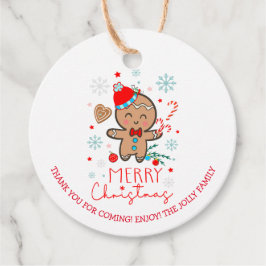 Étiquettes Cadeau Pain d'épices Homme Cookie Snowflakes Joyeux Noël