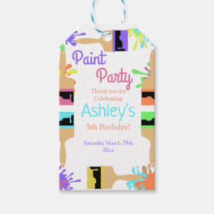 Étiquettes-cadeau Paint Party Favoriser, Art Party, Anniversaire