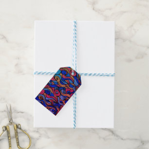 Étiquettes-cadeau Paisley haché