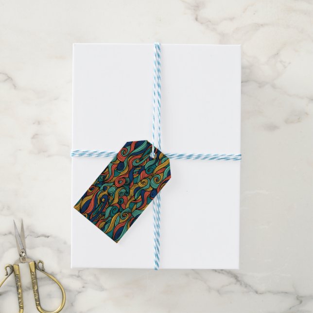 Étiquettes-cadeau Paisley haché (With Twine)