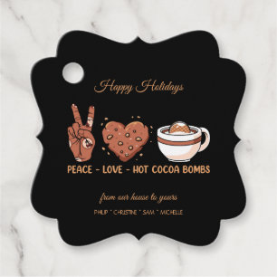 Étiquettes Cadeau Paix, Amour, Bombes De Coca Chaud - Vacances D'Hiv