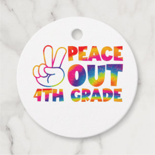 Étiquettes Cadeau Paix dehors quatrième année Tie Dye dernier jour 4