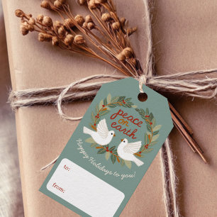 Étiquettes-cadeau Paix sur Terre Dotes Noël Fêtes de Noël PERSONNALI