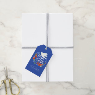 Étiquettes-cadeau Paix sur Terre Simple couronne de Noël