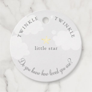 Étiquettes Cadeau Pale Grey Twinké Little Star Baby shower Anniversa