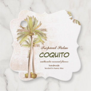 Étiquettes Cadeau Palme tropicale Coquito Coconut