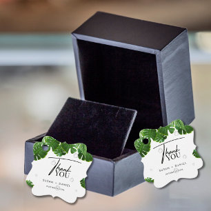Étiquettes Cadeau Palmier luxuriant sauvage Feuille & Merci moderne