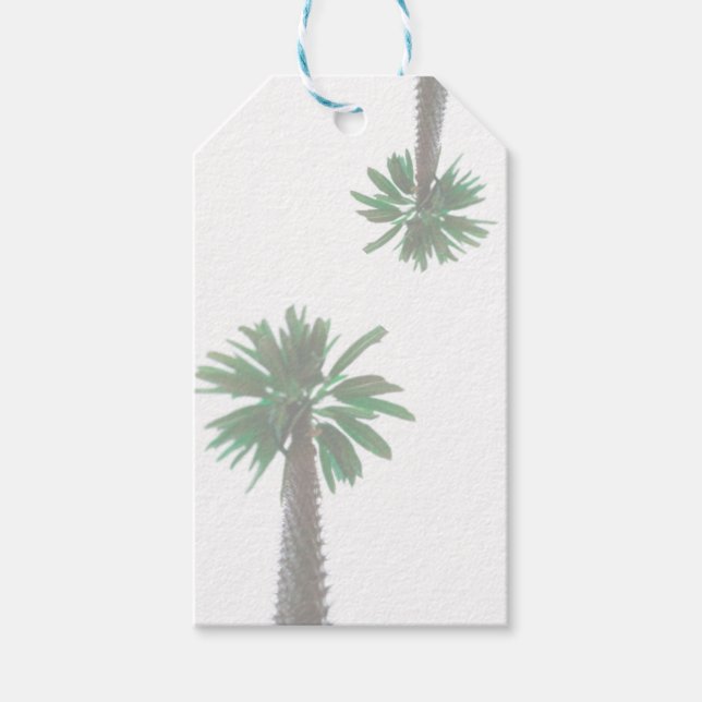 Étiquettes-cadeau Palmier Stylisé Pastel Green Tropical (Devant)