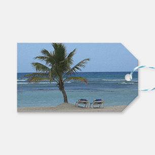 Étiquettes-cadeau Palmier sur la plage