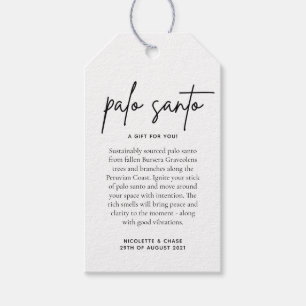 Étiquettes-cadeau Palo Santo Mariage Carte de Faveur