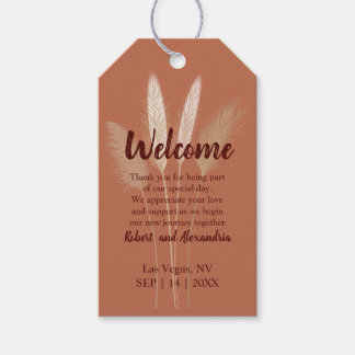 Étiquettes-cadeau Pampas Mariage Welcome Favor Party Favor