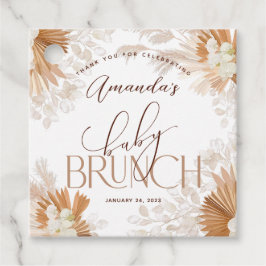 Étiquettes Cadeau Pampas neutres Merci Brunch bébé