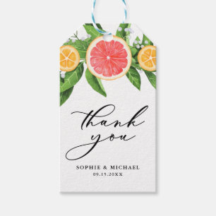 Étiquettes-cadeau Pamplemousses et Oranges Été Merci