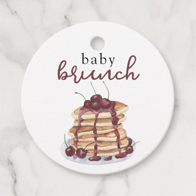 Étiquettes Cadeau Pancakes Sweet Cherry Baby shower Carte de remerci (Devant)