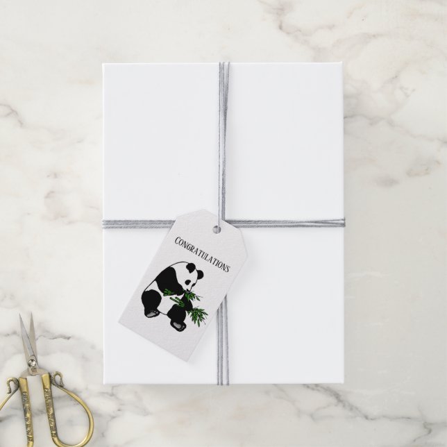 Étiquettes-cadeau Panda géant (Avec de la ficelle)