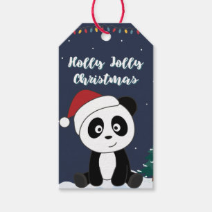 Étiquettes-cadeau Panda Noël Neige hiver Animaux Pandas Cadeau Ta