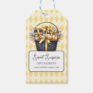 Étiquettes-cadeau Panier cadeau bleu jaune de la Marine