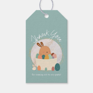 Étiquettes-cadeau Panier de Pâques Bunny Merci Anniversaire aquarell