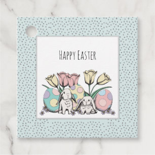 Étiquettes Cadeau Panier de Pâques Pastel Bunny ou Pâques joyeuses